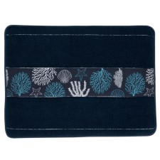 Bathroom Mat Non Slip Cotton Blue 60x45cm Ibiza