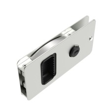 Flush Entry Door Latch, Key Locking, Standard Design, Fits 12.7 (.50 in) Door Thickness, Aluminum, Natural