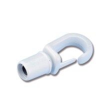 Self-tailing snap hook for shock cord white color diameter 8 mm
