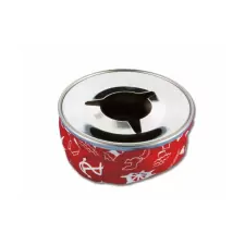 Stainless steel ashtray red color