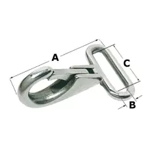 Γάντζος για τέντα INOX 25mm