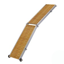 Folding gangway with wooding grating