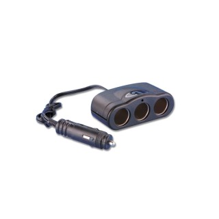 Three cigarette lighter connector