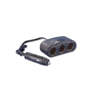 Three cigarette lighter connector
