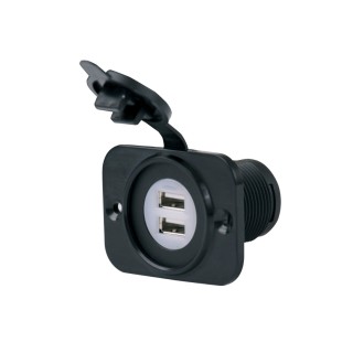 Dual USB Charger Receptacle 12-24V