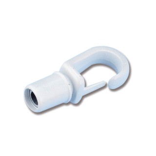 Self-tailing snap hook for shock cord white color diameter 8 mm