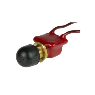 Push Button Switch Off-(On) 6–36V DC with Wire Leads & Rubber Cap