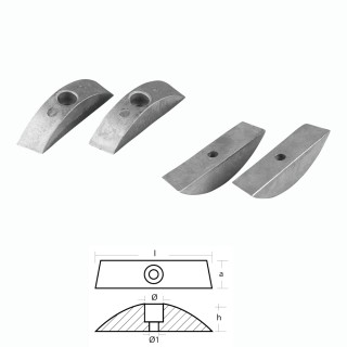 Plate Anode for folding propeller VOLVO PENTA Engines, Pair