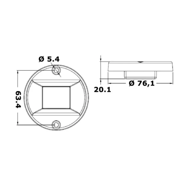 Evoled navigation light, 135° stern white ABS