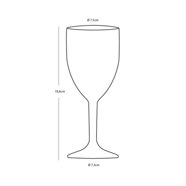 Wine glass Party coloured base, 6pc