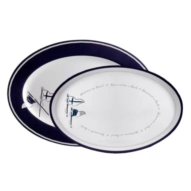 Melamine Serving Dish Set Welcome On Board, 2 Pc