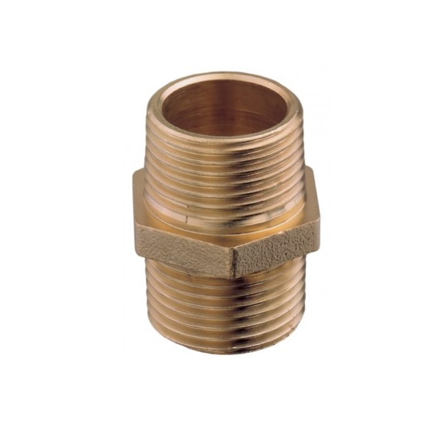 Nipple (Male/Male) Yellow Brass
