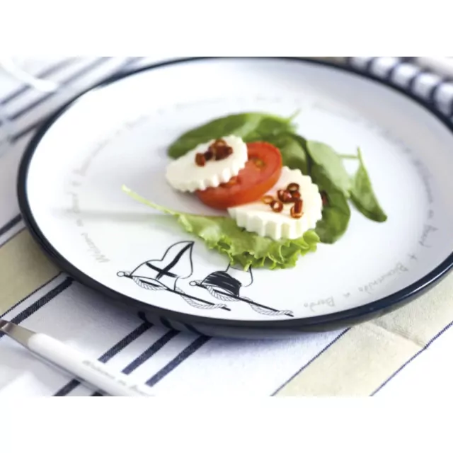 Melamine Non-slip Dinner Plate Welcome On Board, 6 Pc