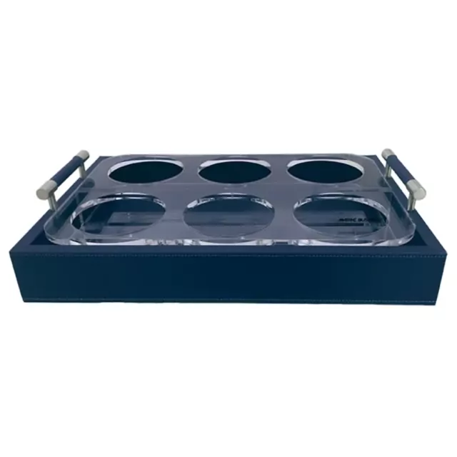 Cup Holder 29x19x4 cm Tray Waves – Blue M