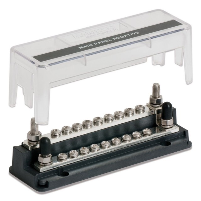 BEP Z Bus Bar Pro Installer With Cover 4x Studs 6mm (1/4) And 18x Screw Terminals 4mm (5/32) 2x200A 50V DC