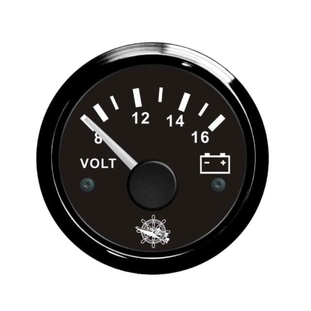 Voltmeter 8/16 V black