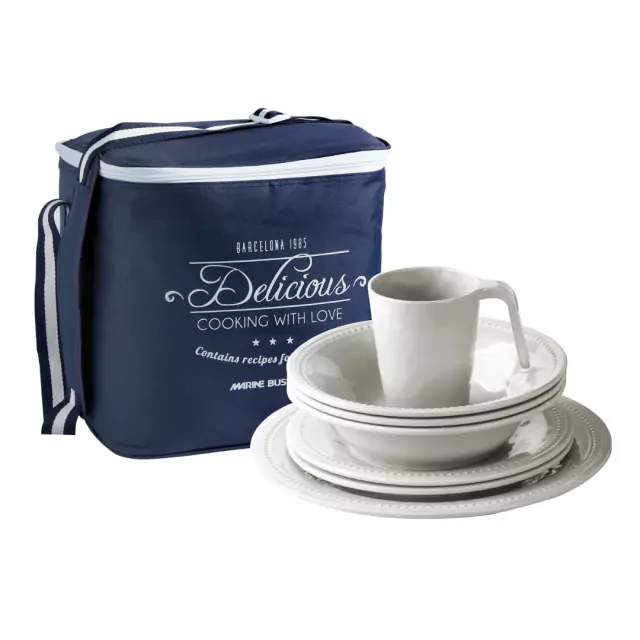 Melamine Tableware Pack, Harmony – Pearl, 4 People – 16 Pc