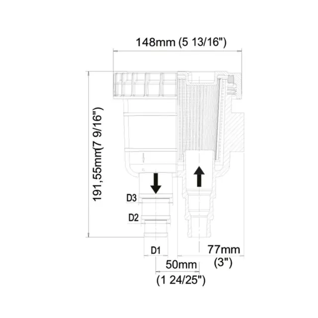 Bilge pump filter suggested pipe 13 mm