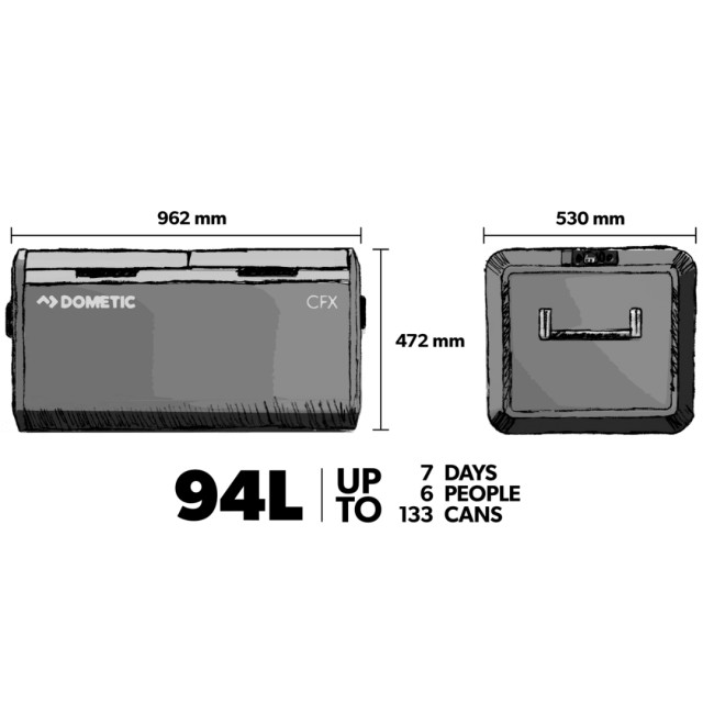 Dometic CFX3 95DZ Portable Compresor Cooler And Freezer,82lt