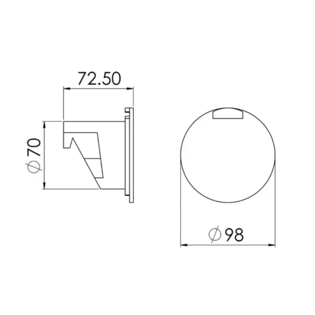 Round shower box RAL 9003