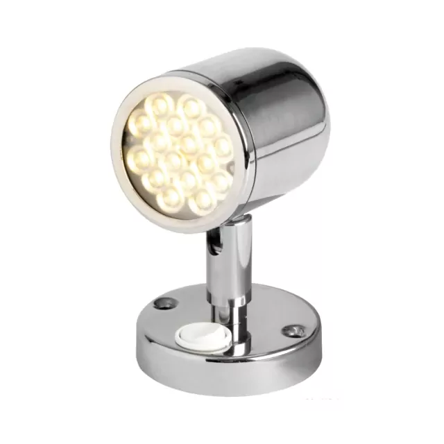 Articulated spotlight polished SS with switch