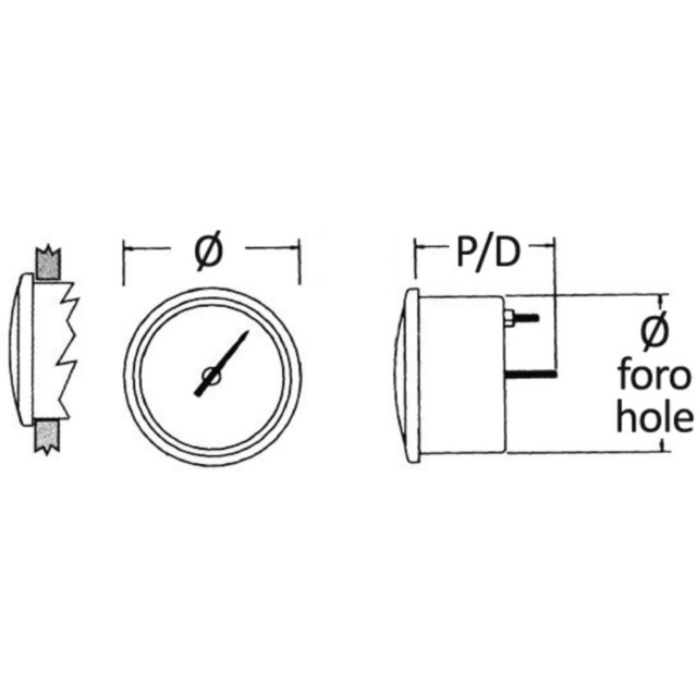 Oil pressure indicator 0/10 bar black