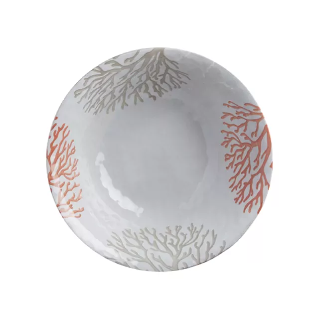 Melamine Salad Bowl With Servers Harmony – Coral