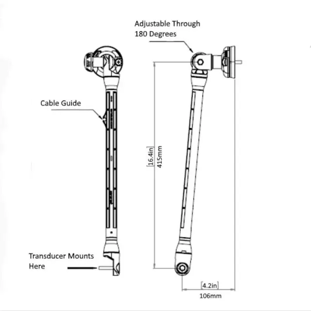 Kayak/Dinghy Transducer Arm XL