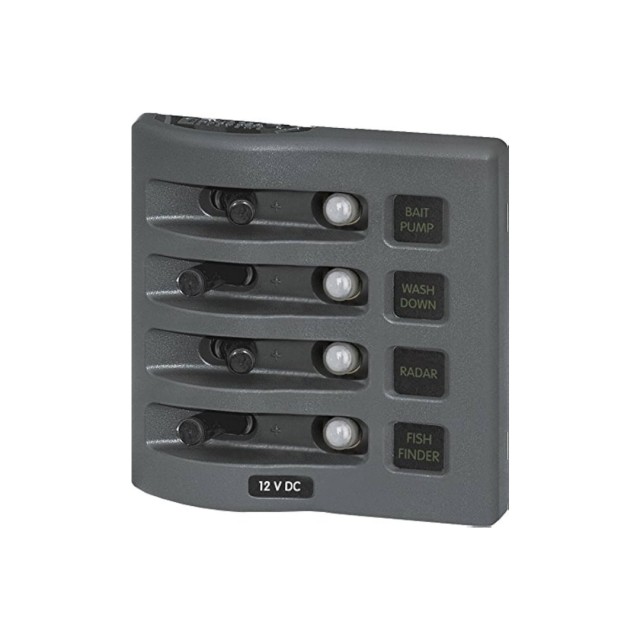 WeatherDeck Waterproof Circuit Breaker Panel 12V DC – 4-Position