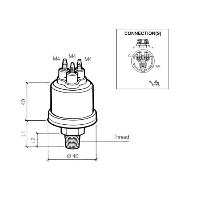 Pressure sender 0-5 Bar – 1/8-27 NPTF