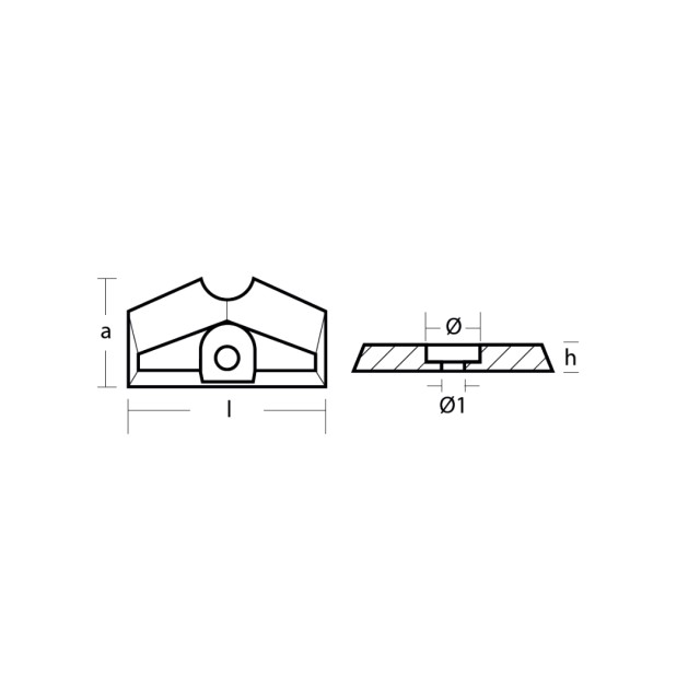 Anode Yamaha 2-6 HP lower casing