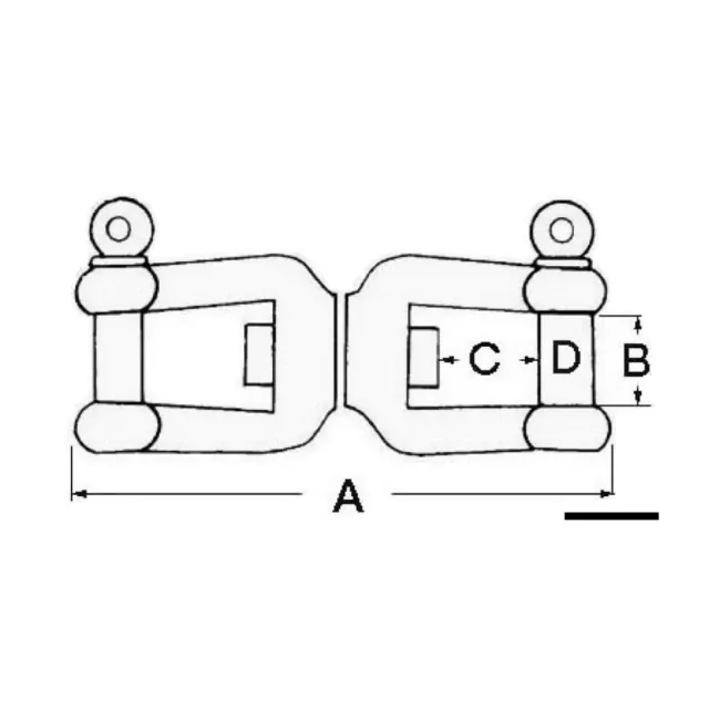 Shackle/shackle swivel AISI 316 8 mm