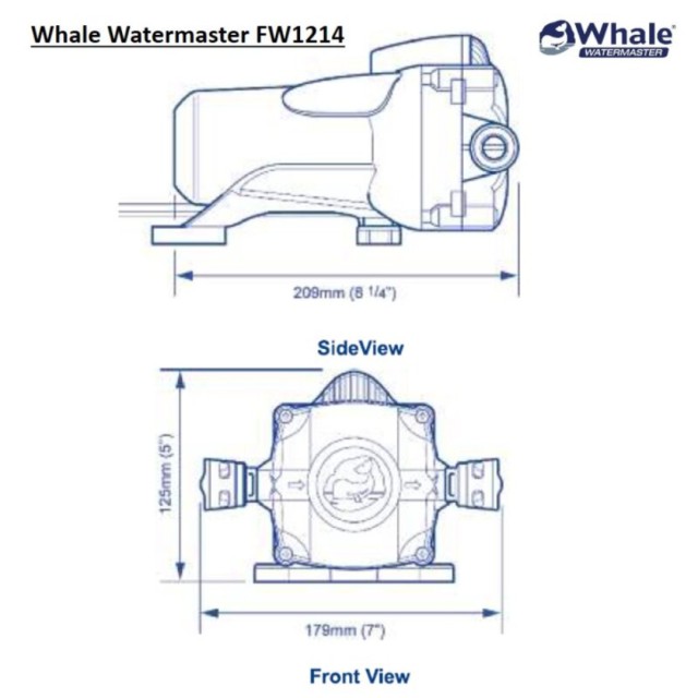 Whale Watermaster Water Pressure Pump, 11,5 LPM, 2 bar, 12V