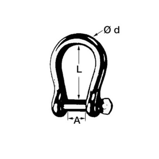 HDG steel bow shackle