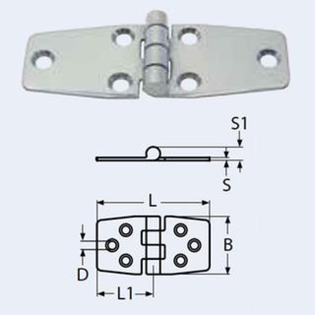 Hinge heavy duty 50x35mm
