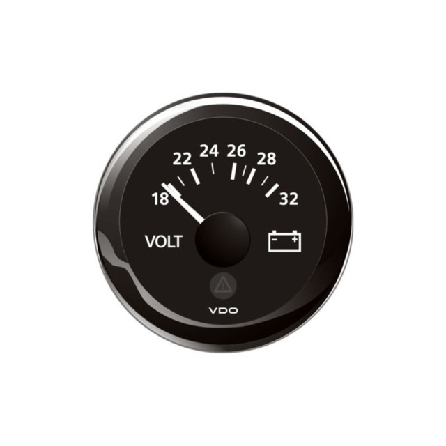 Veratron ViewLine - 52mm Black Voltmeter 18-32V DLRB