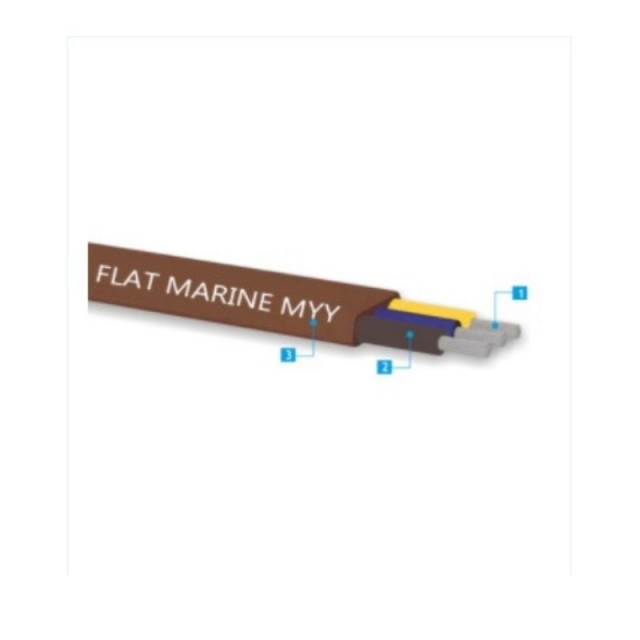 Flat Marine Flex Cable 3X1,50 - Tinned - Black - 100m/roll *per meter