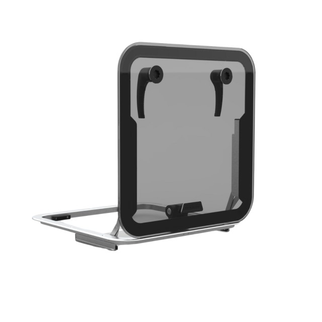 Ultra-Low Profile Hatch + Grey Acrylic + Silver Frame/Hinge + Flush Spindle