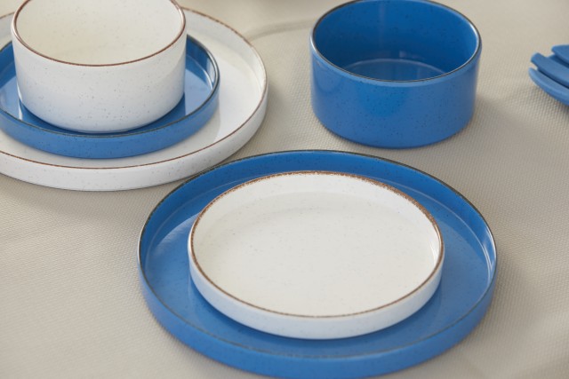Set Of 2 Salad Bowls With Cutlery, Ivory, Maldivas (Set 4 Pc)