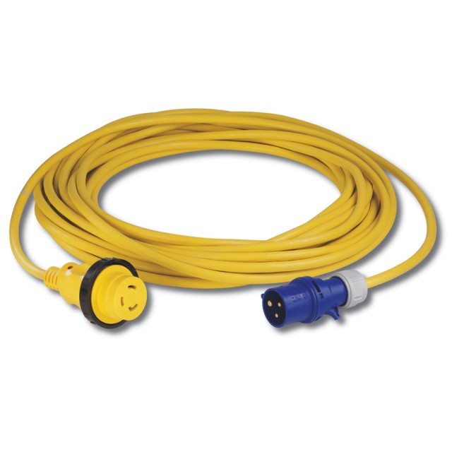 Cordset, 16A 230V, 15M, With European Plug, Yellow