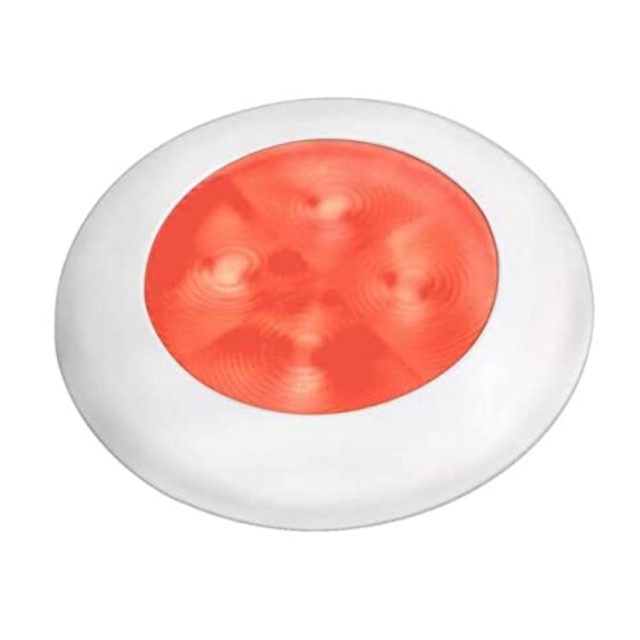 LED COURTESY LAMP 12V DEEP RED (WHITE RIM)