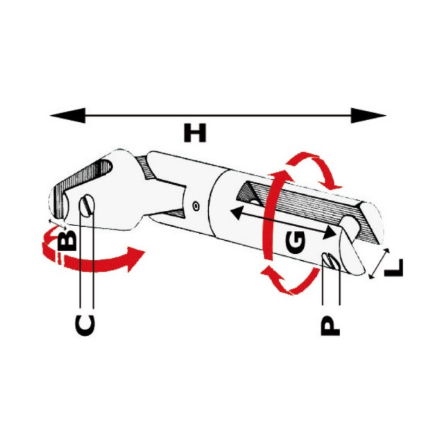 2-joint swivelling connection AISI 316 6mm - 8 mm