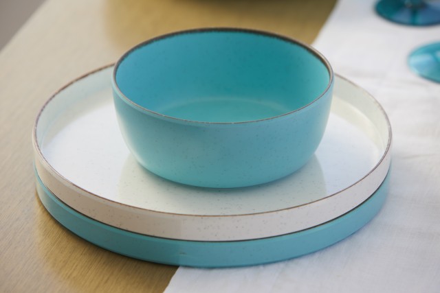 Deep Melamine Plate Acqua, Maldivas Set 6U