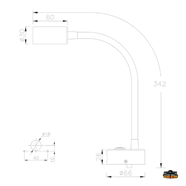 Articulated led spotlight with usb socket with dimmer