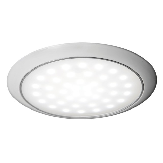 Eπίπεδη λυχνία LED με λευκό παξιμάδι δακτυλίου 12/24 V 3 W