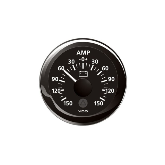 Ammeter 150A Black 52mm - DLRB Veratron Marine ViewLine