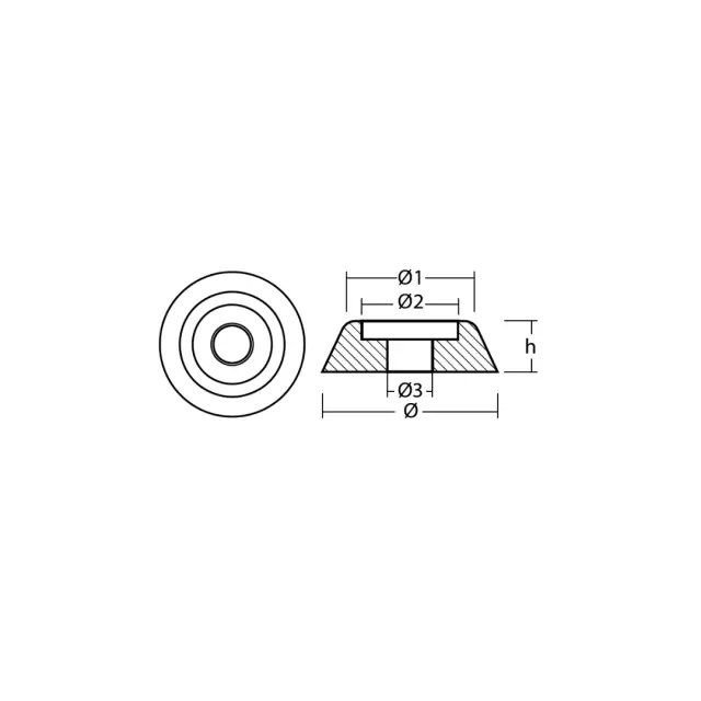 Anode Lewmar diam 38mm