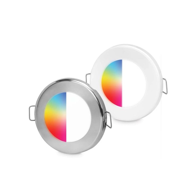 Apelo EuroLED75 RGB/W Downlight (White Plastic Trim, Multivolt, IP6K7/IP6K9K)