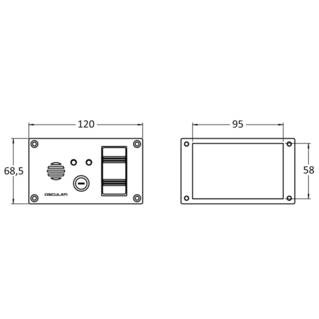 Control panel for general bilge pumps with audible alarm (ON-OFF-ON)