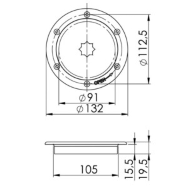 Inspection hatch inox AISI 316 91 mm